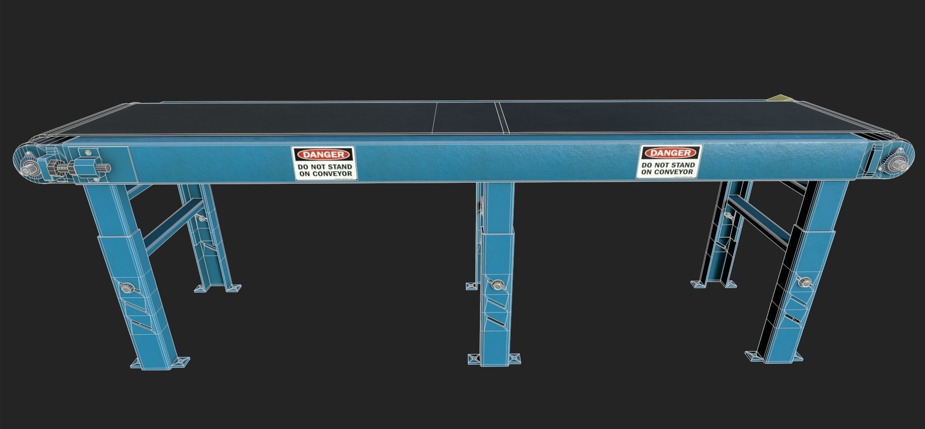 Belt Conveyor Low-poly 3D model_11
