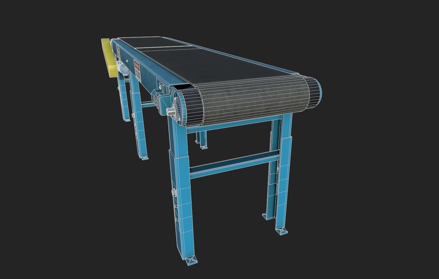 Belt Conveyor Low-poly 3D model_7