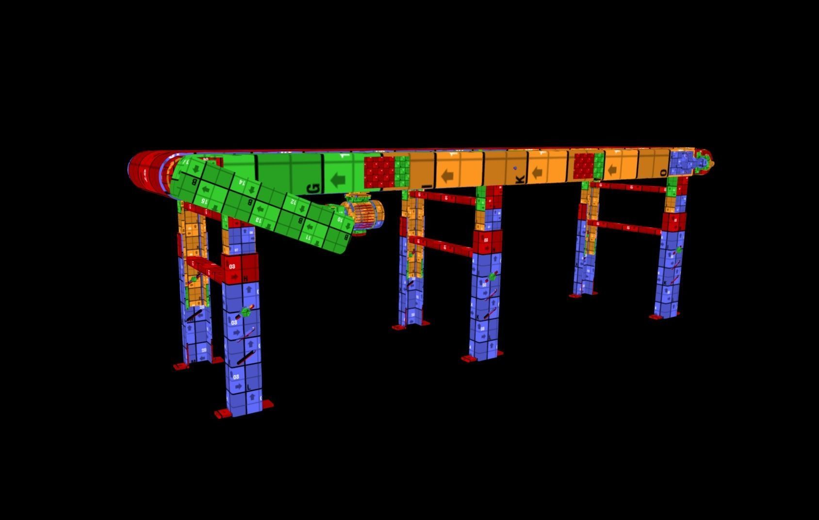Belt Conveyor Low-poly 3D model_21