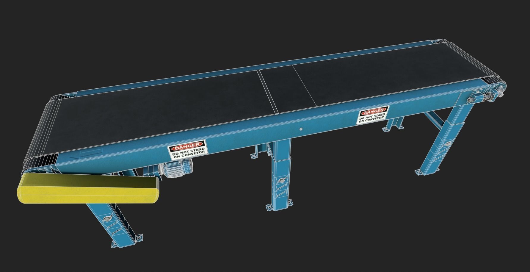 Belt Conveyor Low-poly 3D model_3