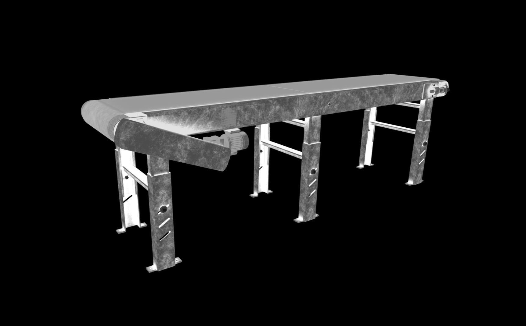 Belt Conveyor Low-poly 3D model_19