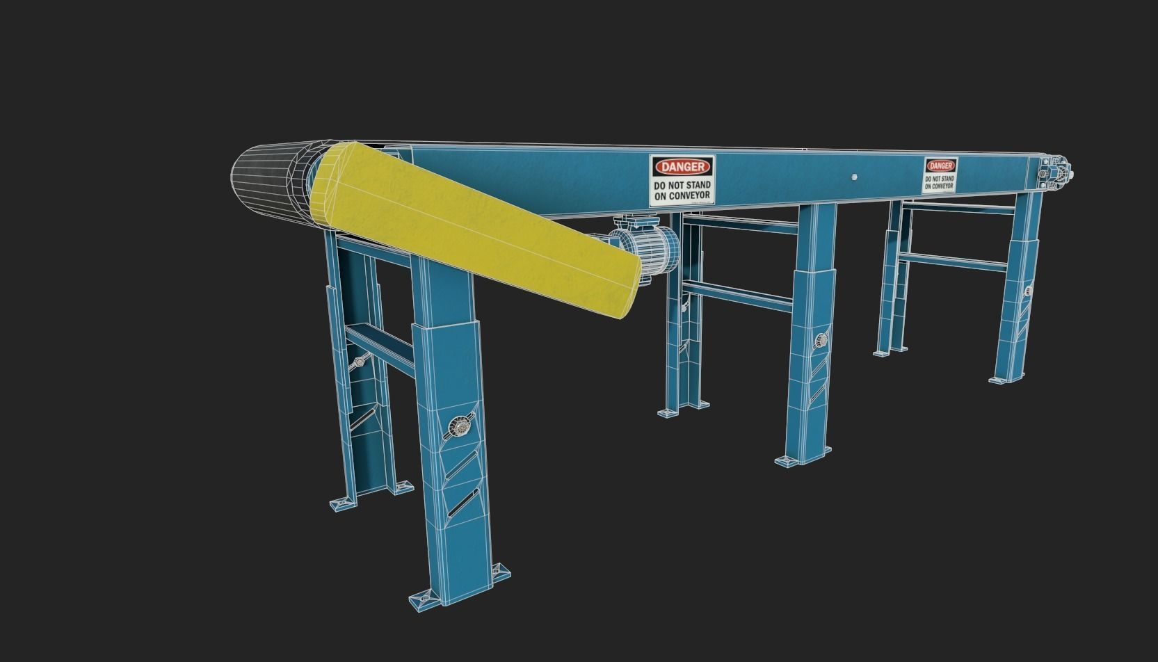 Belt Conveyor Low-poly 3D model_1