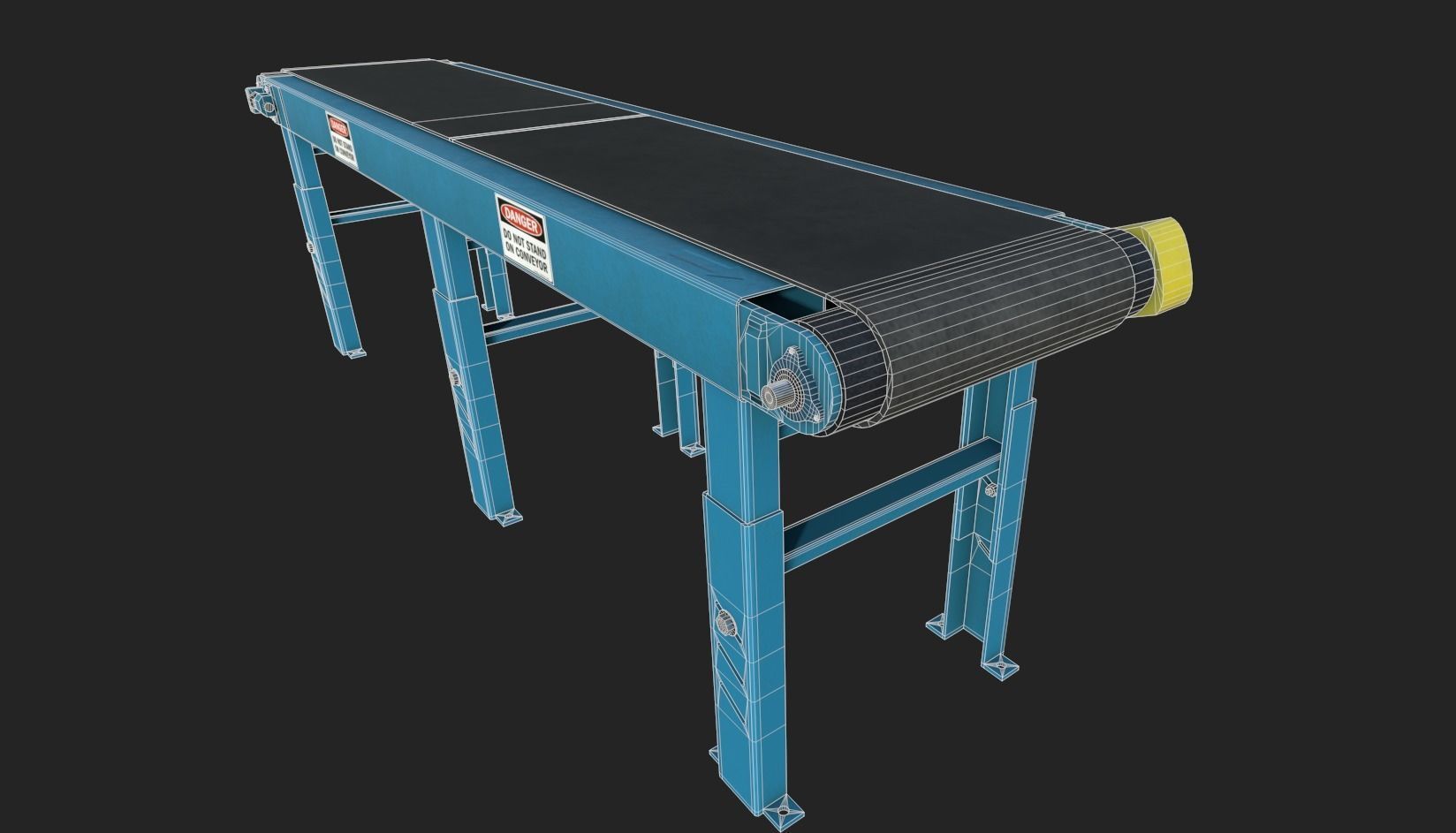 Belt Conveyor Low-poly 3D model_13