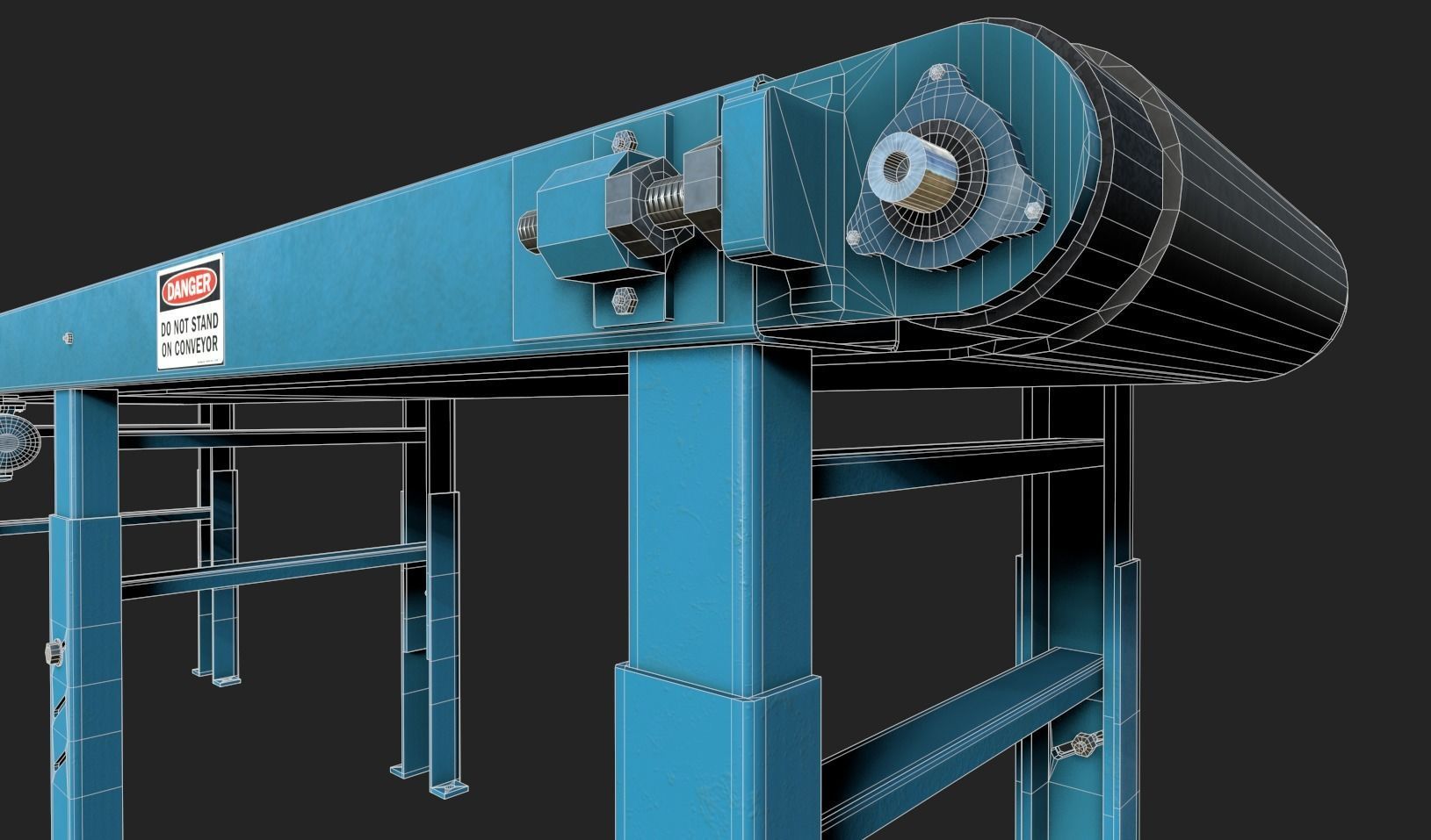 Belt Conveyor Low-poly 3D model_18