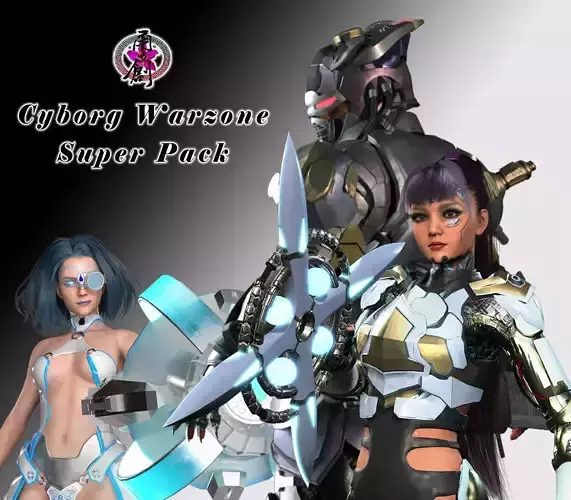 Cyborg Warzone - Super Pack  3D Model Collection