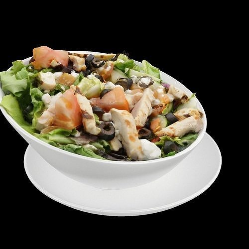 Greek salad with chicken Low-poly 3D model 7