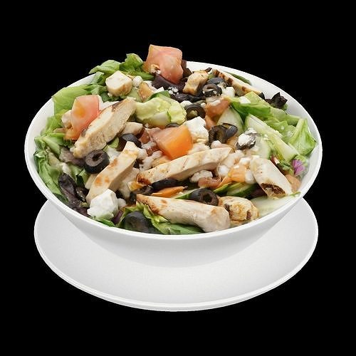 Greek salad with chicken Low-poly 3D model 6