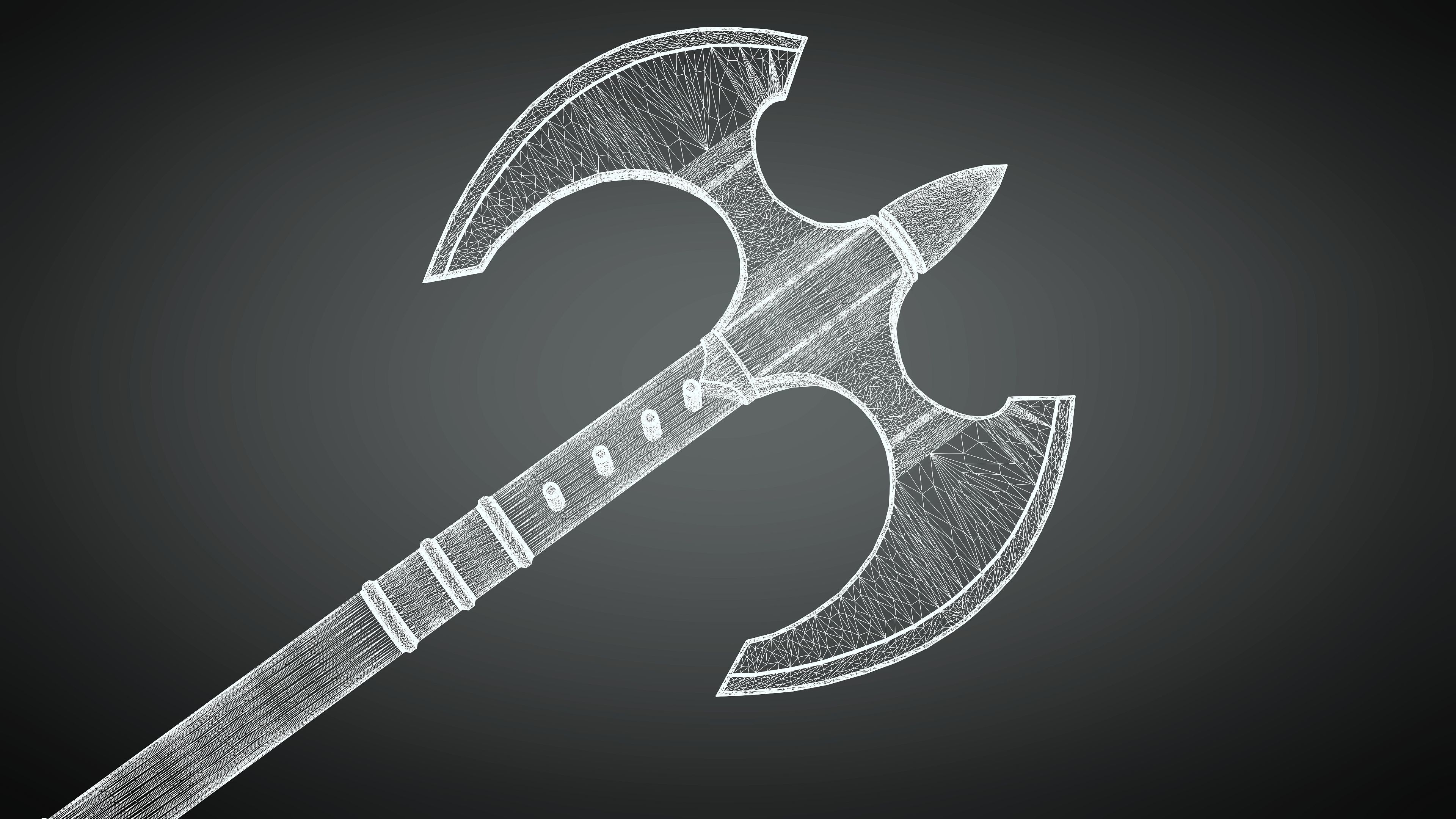 Warrior Axe 3D model_4