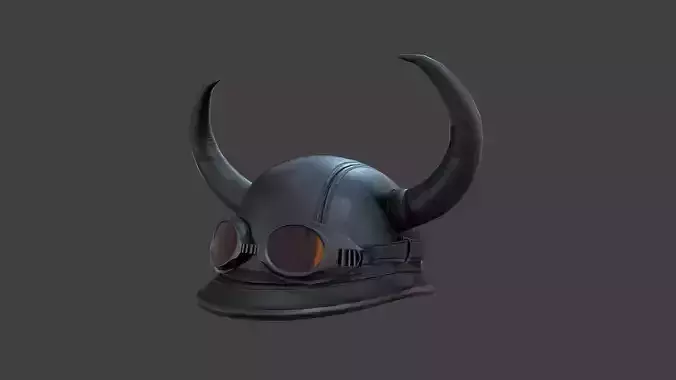 Leather biker helmet with horns