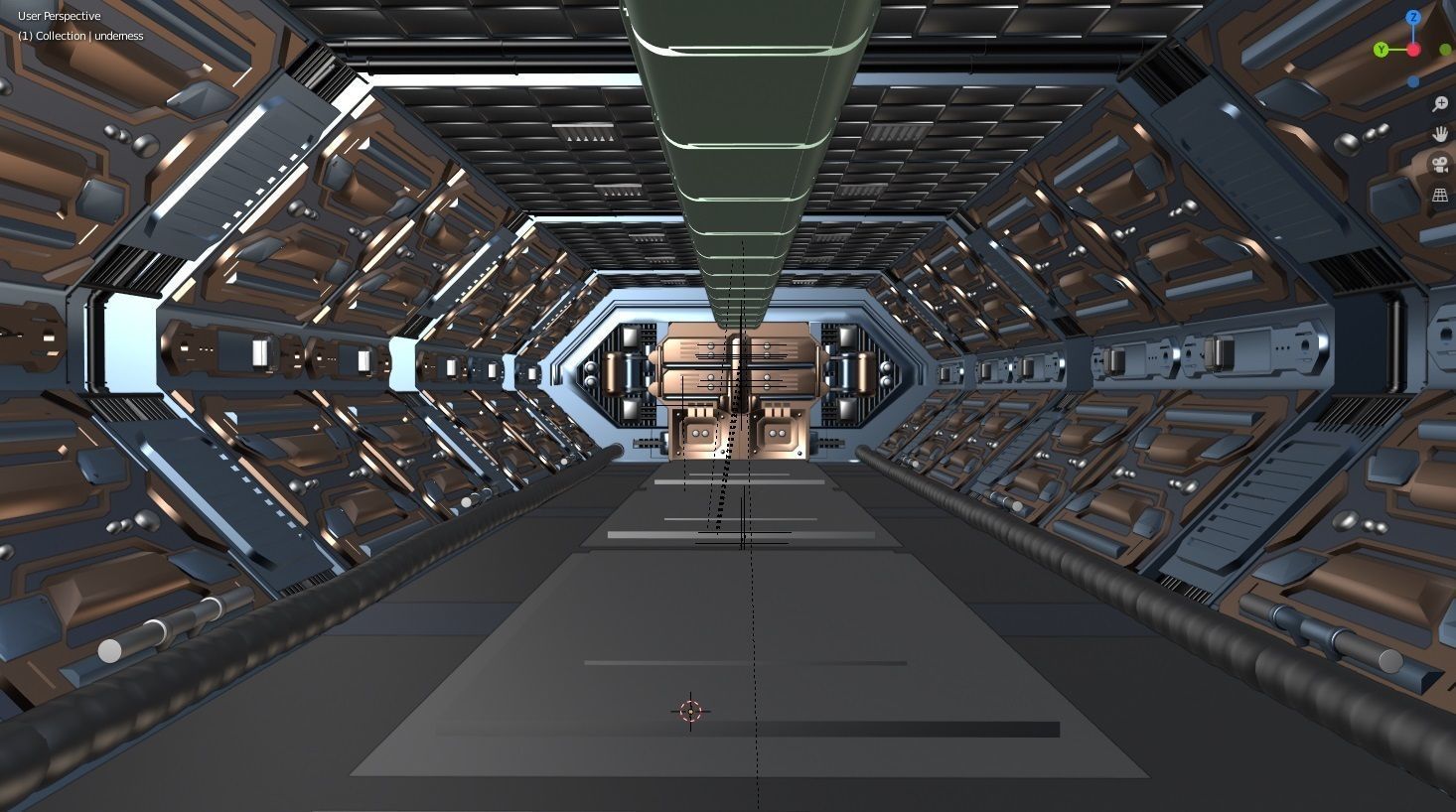 Spaceship Corridor 3D Model 3D model_3