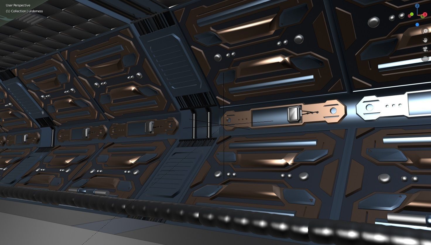 Spaceship Corridor 3D Model 3D model_4