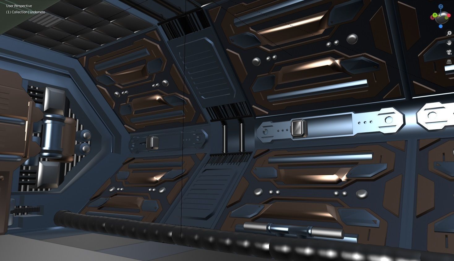 Spaceship Corridor 3D Model 3D model_2
