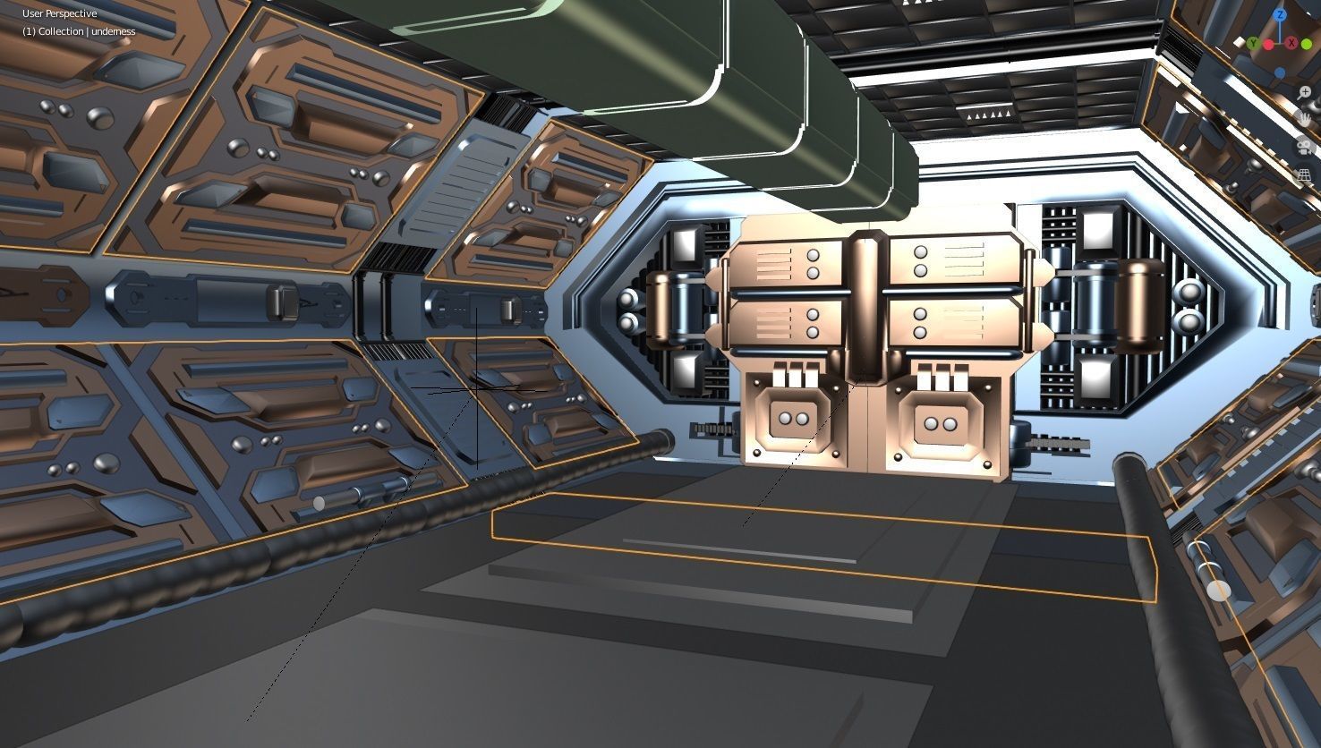 Spaceship Corridor 3D Model 3D model_1