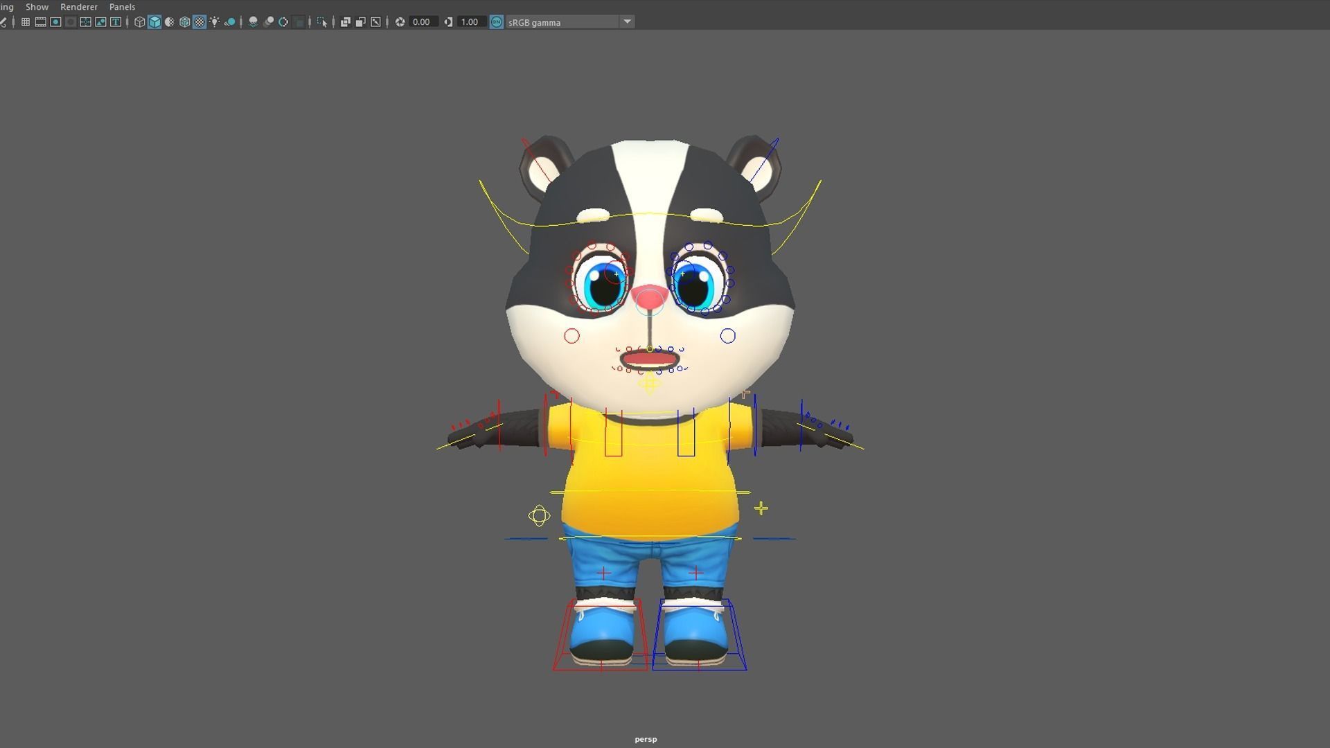 Skunk Animated Rigged Low-poly 3D model_9