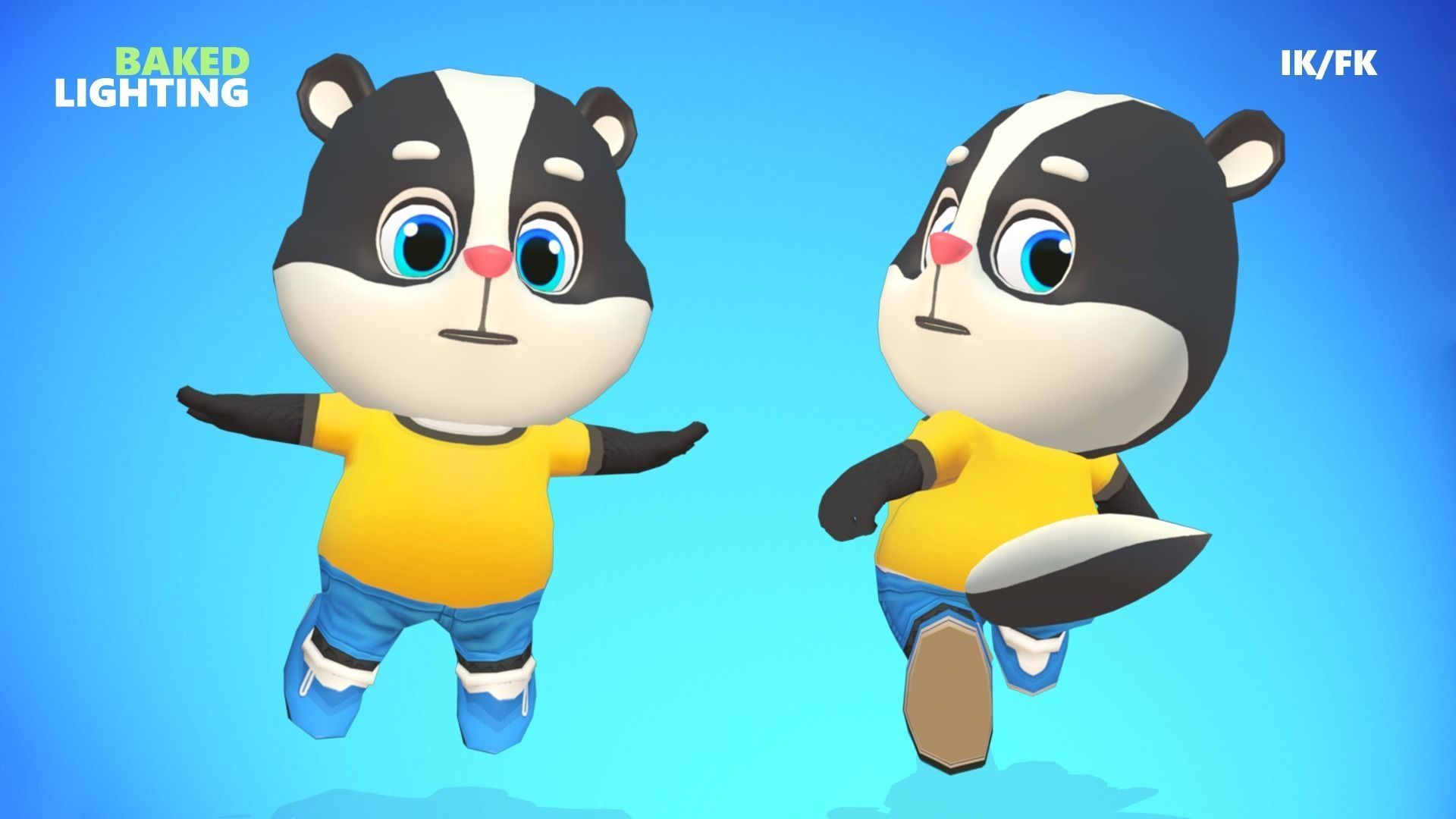 Skunk Animated Rigged Low-poly 3D model_7