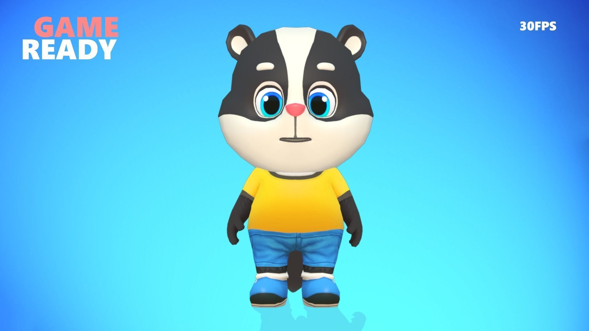 Skunk Animated Rigged Low-poly 3D model_8
