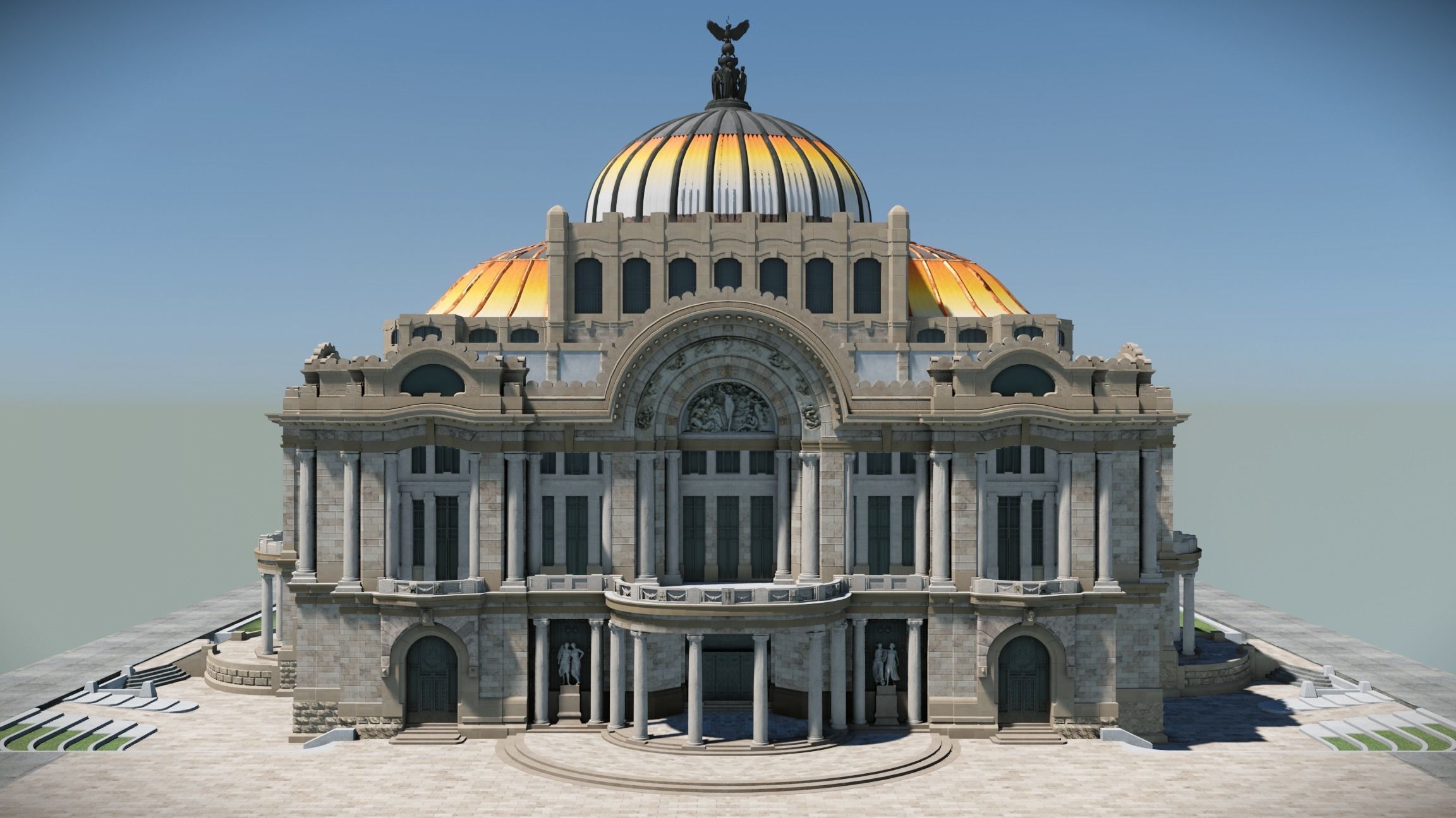 Palacio de Bellas Artes 3D model_4