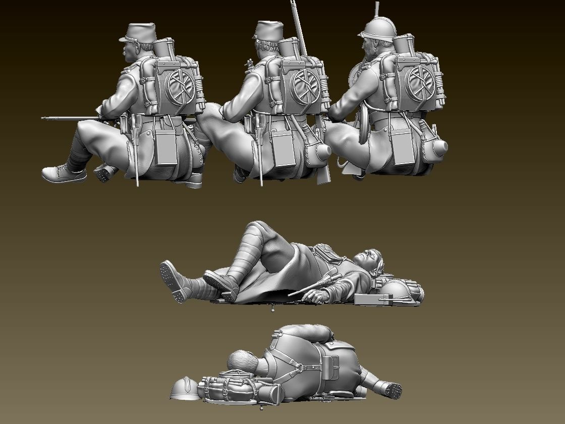French soldier ww1 3D print model_8