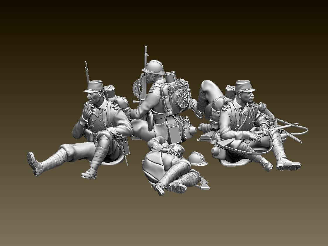 French soldier ww1 3D print model_12