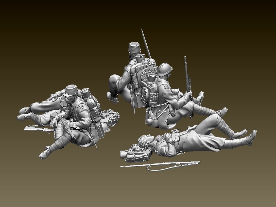 French soldier ww1 3D print model_4