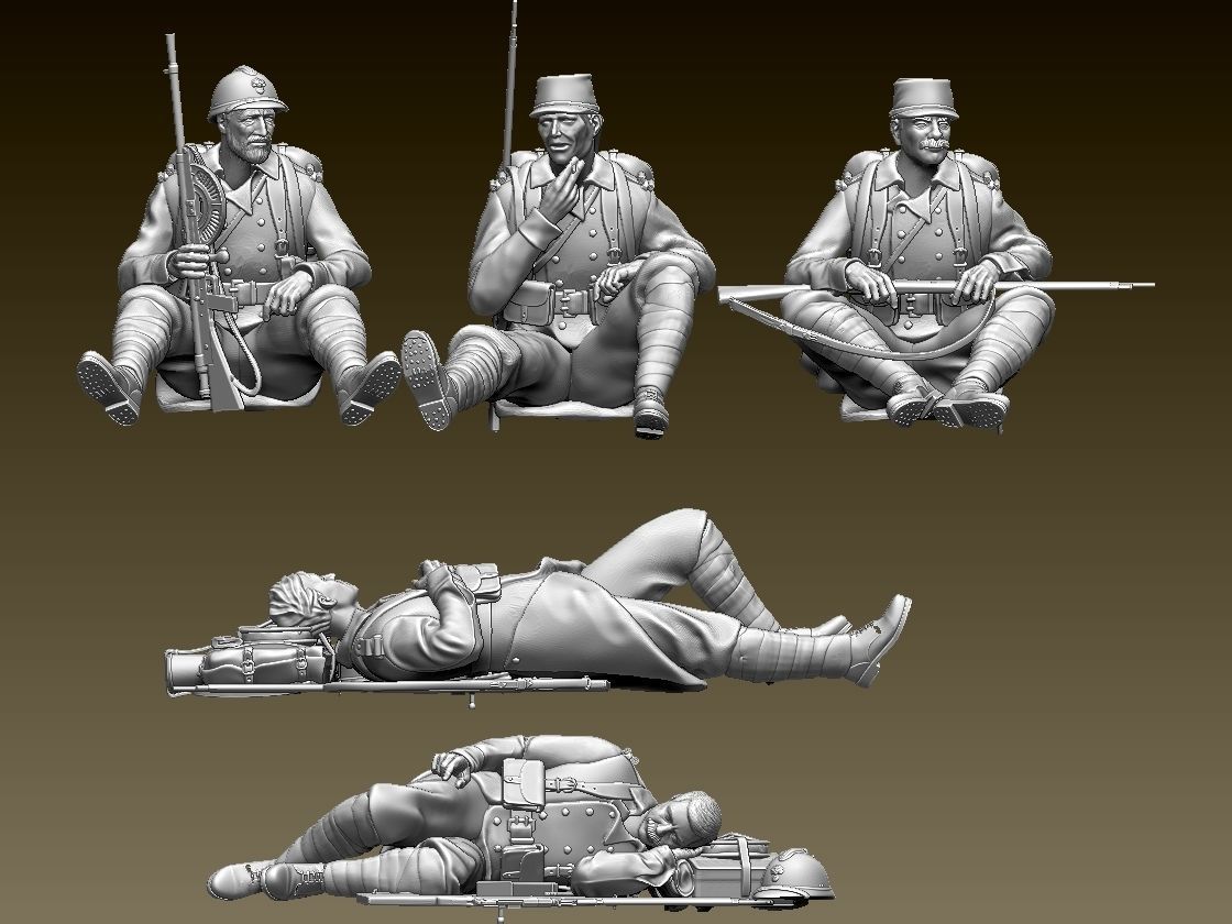 French soldier ww1 3D print model_1