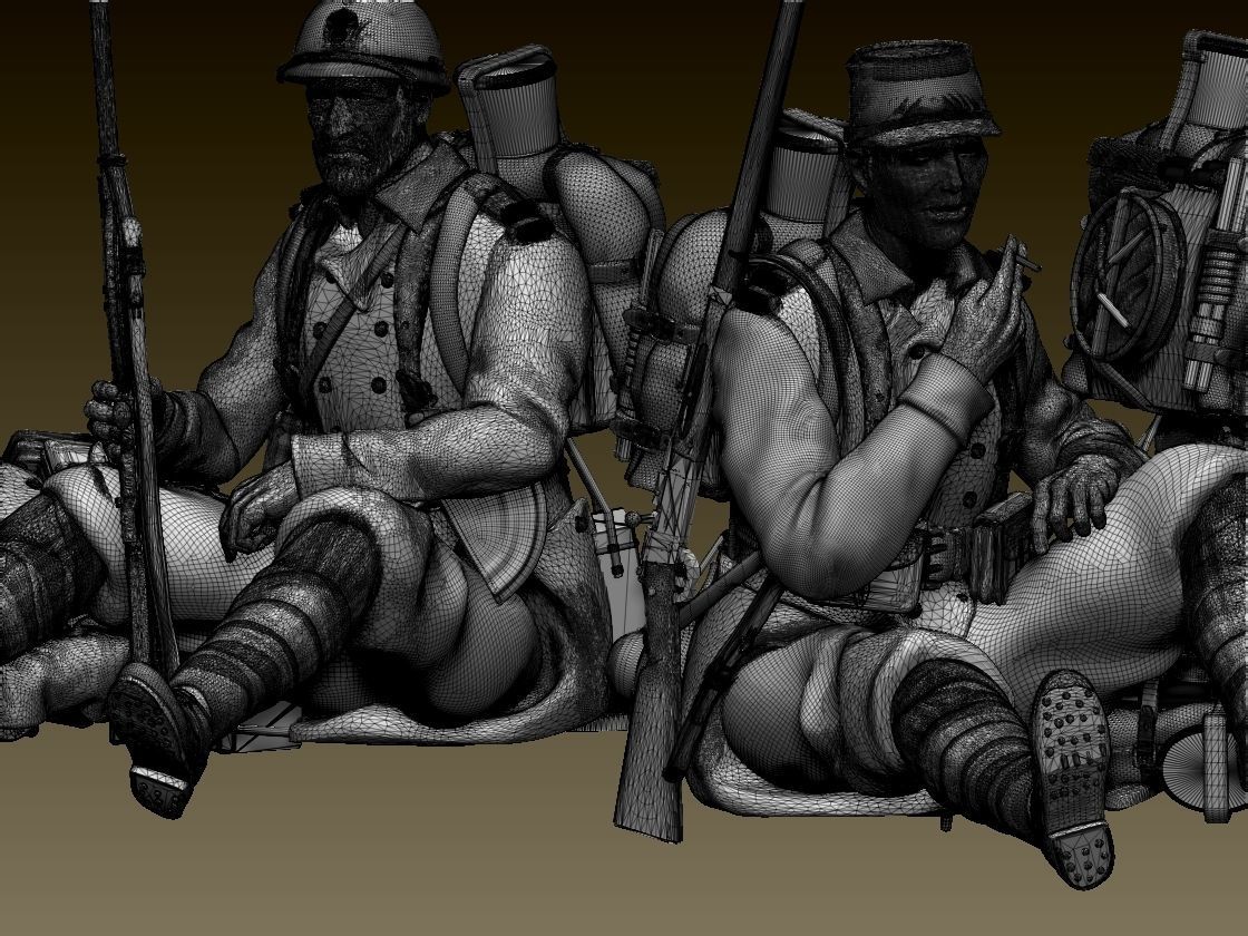 French soldier ww1 3D print model_9