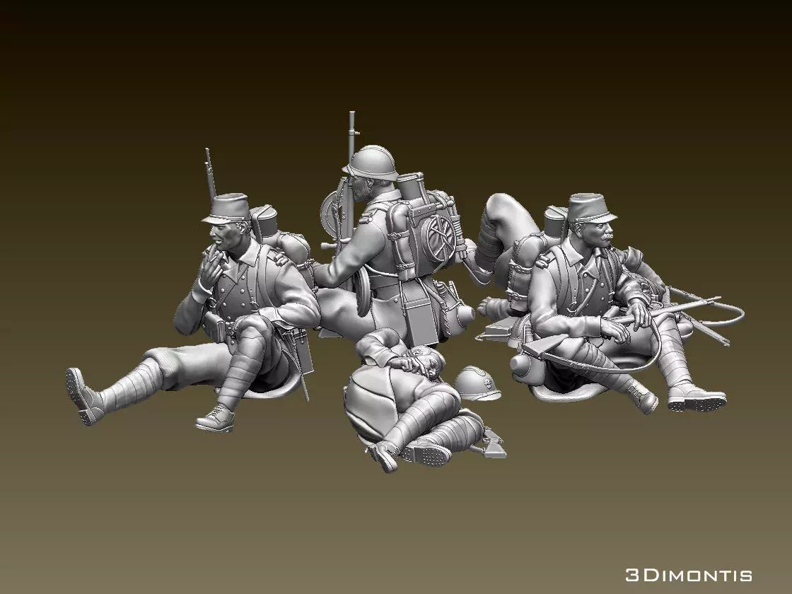 French soldier ww1 3D print model_0