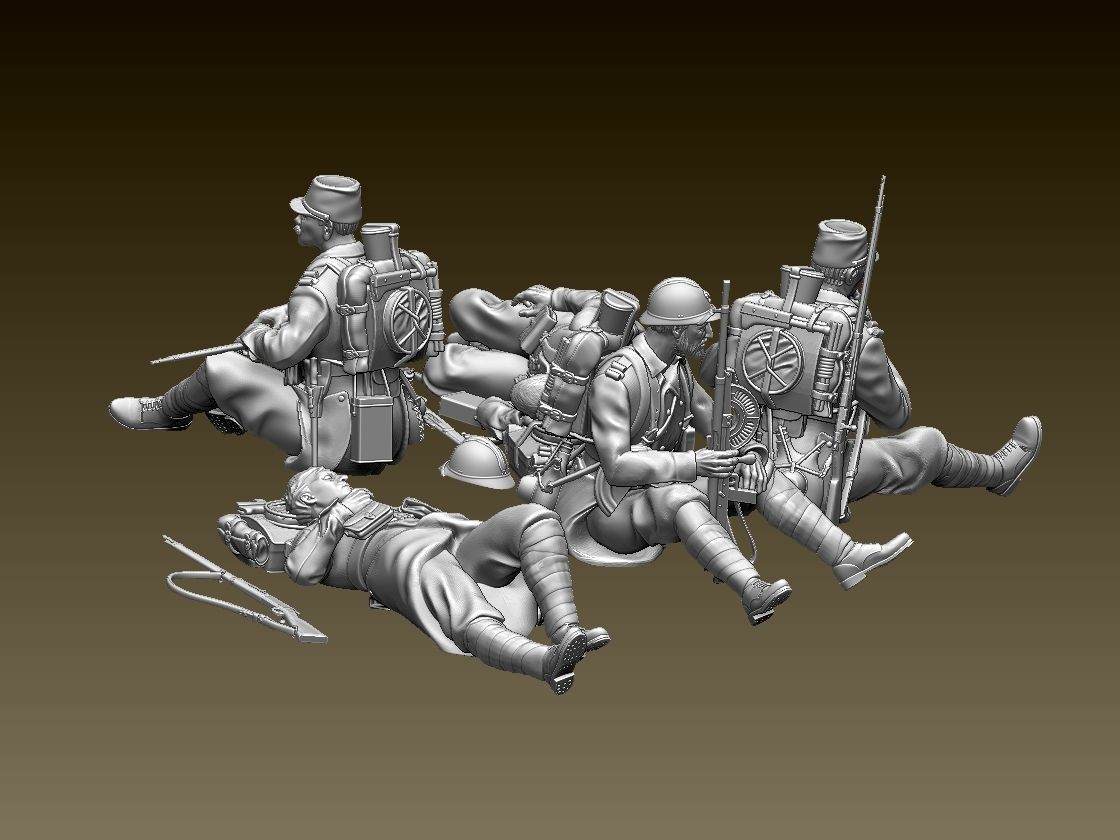 French soldier ww1 3D print model_3