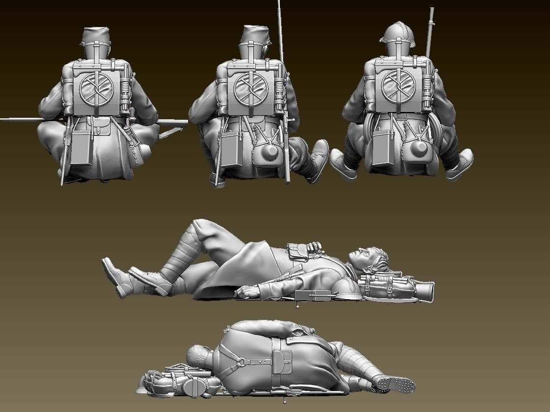 French soldier ww1 3D print model_2