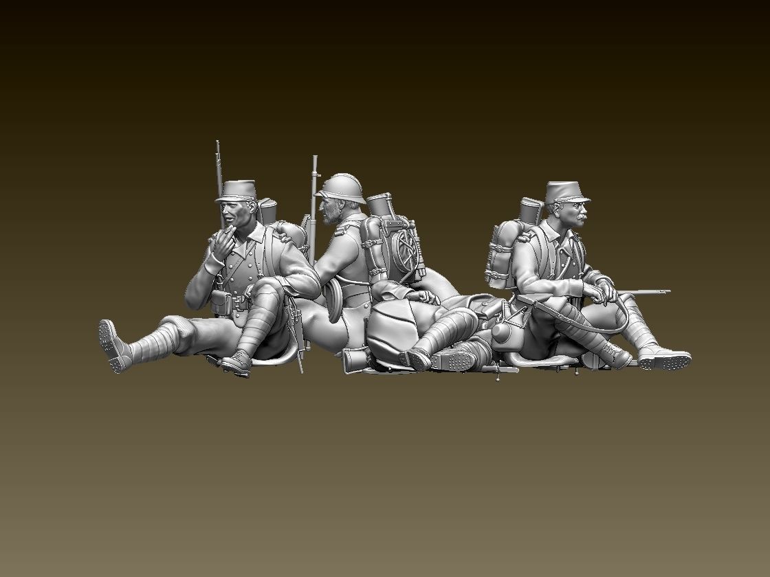 French soldier ww1 3D print model_7
