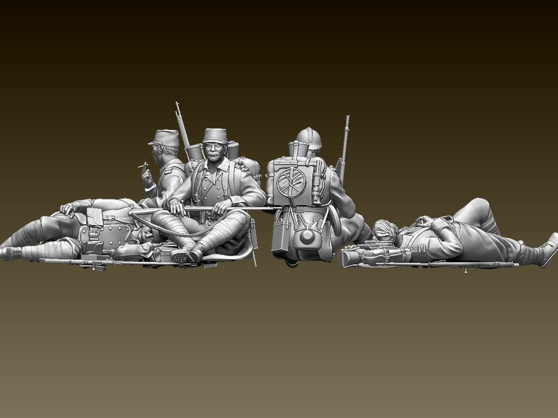 French soldier ww1 3D print model_11