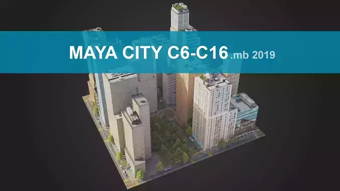City District C6-C16 MAYA Low-poly 3D model