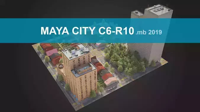 Realistic City District C6-R10 MAYA