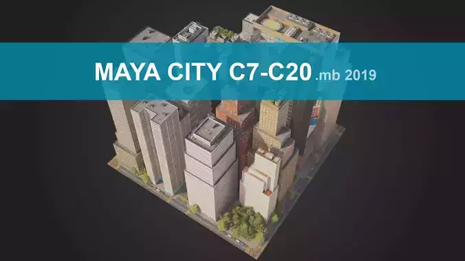 Realistic City District C7-C20 MAYA
