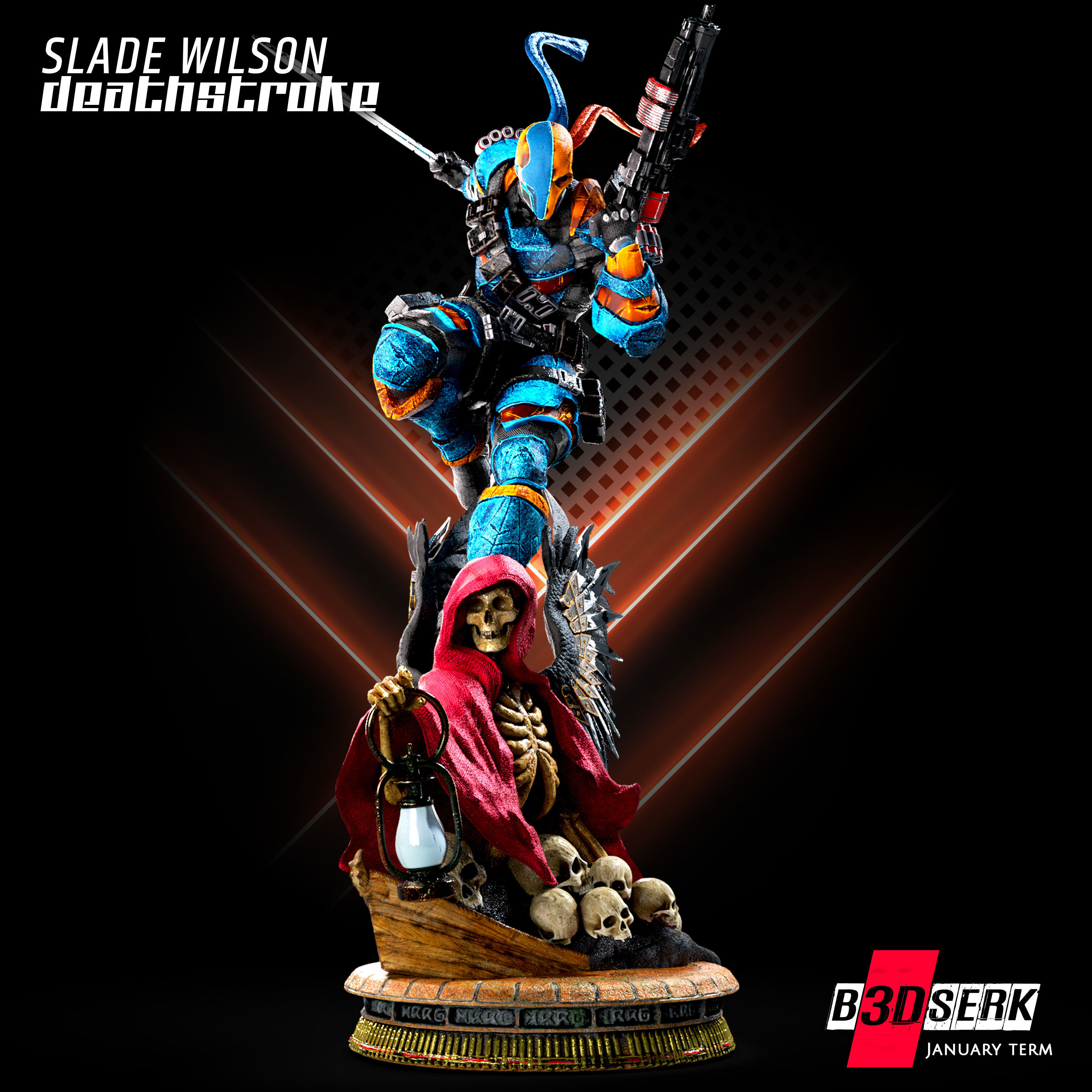 B3DSERK Deathstroke 3d Sculpture tested and ready for printing 3D print model_7