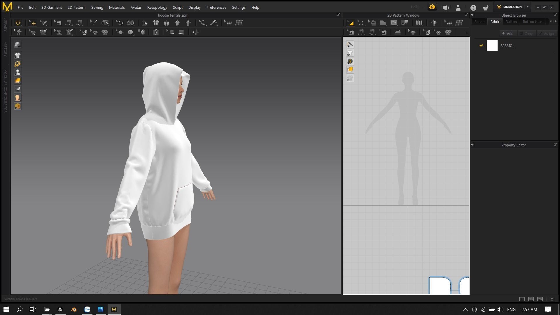 Replaceable print hoodie sweatshirt - female Low-poly 3D model_13