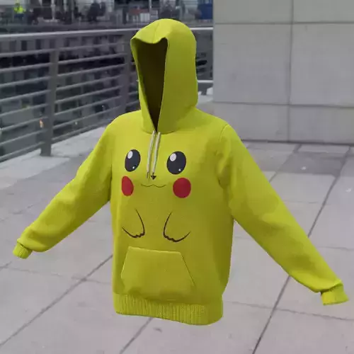 Replaceable print hoodie sweatshirt - female Low-poly 3D model