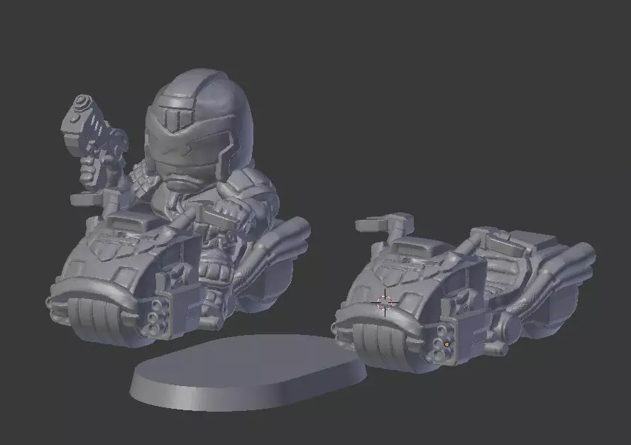 Chibi Lawman on bike 3D print model_0
