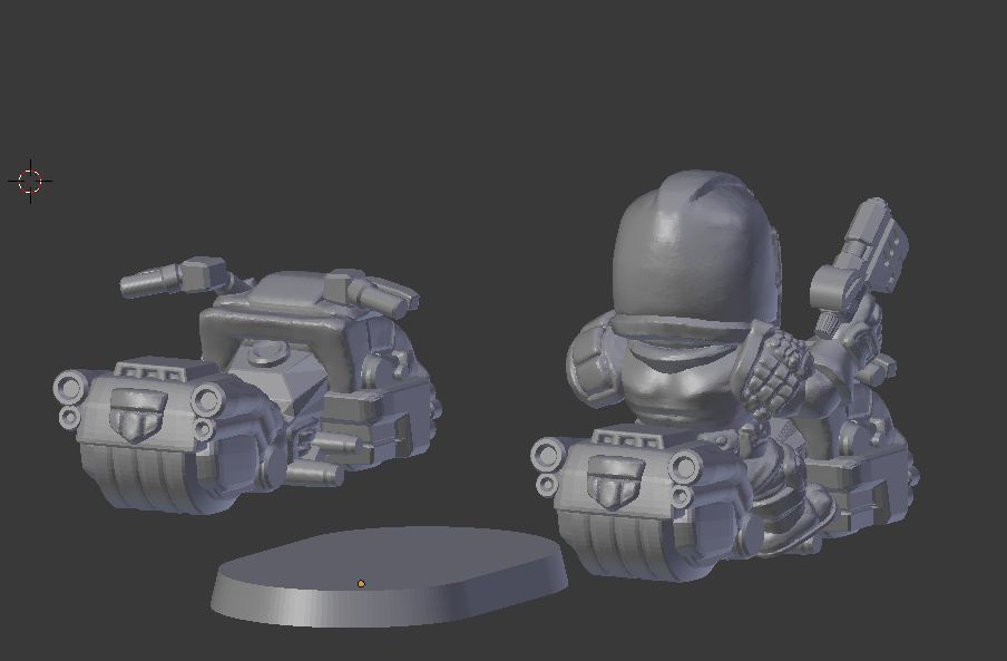 Chibi Lawman on bike 3D print model_1