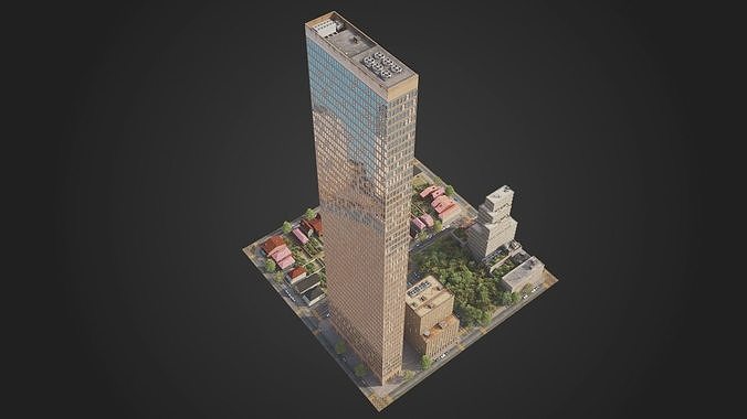 Realistic City District H12-R25 MAYA Low-poly 3D model 5