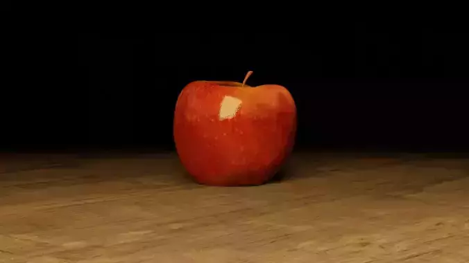 An Apple on wooden table