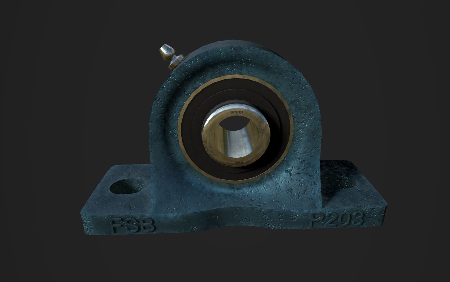 Pillow Block Bearing Low-poly 3D model_2