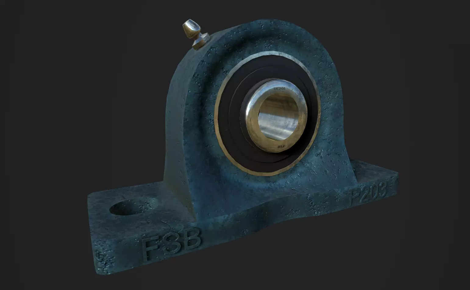 Pillow Block Bearing Low-poly 3D model_0