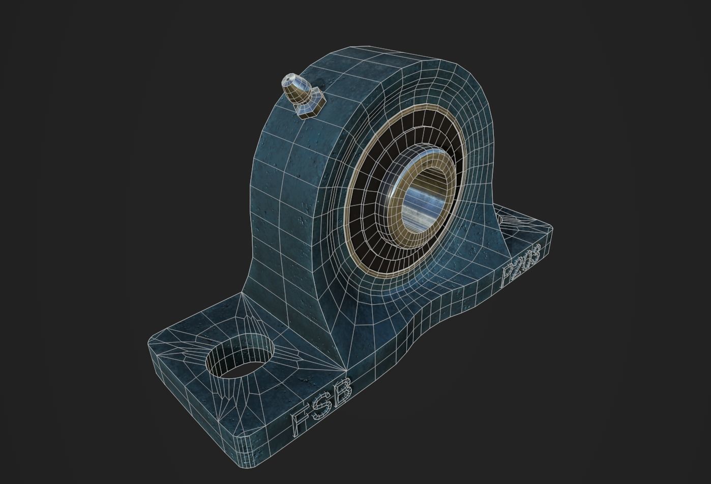 Pillow Block Bearing Low-poly 3D model_5