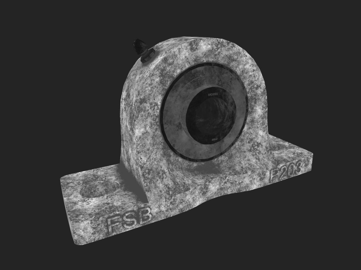 Pillow Block Bearing Low-poly 3D model_15