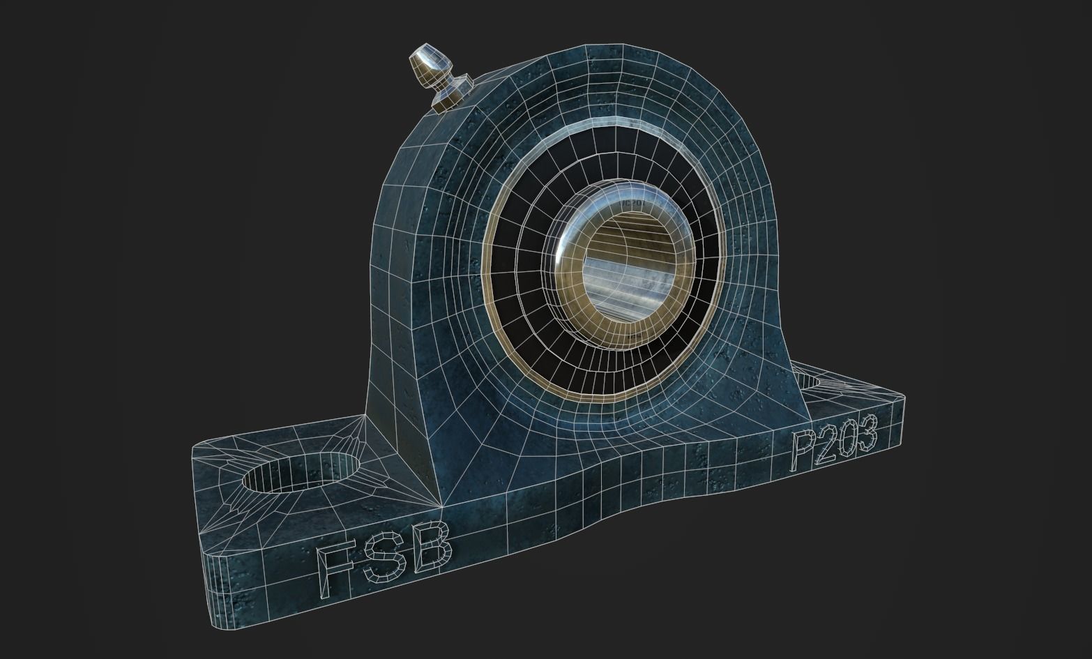 Pillow Block Bearing Low-poly 3D model_1
