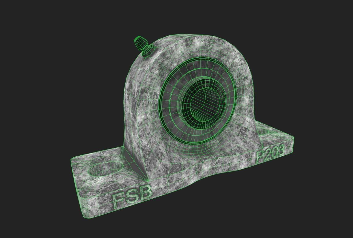 Pillow Block Bearing Low-poly 3D model_14