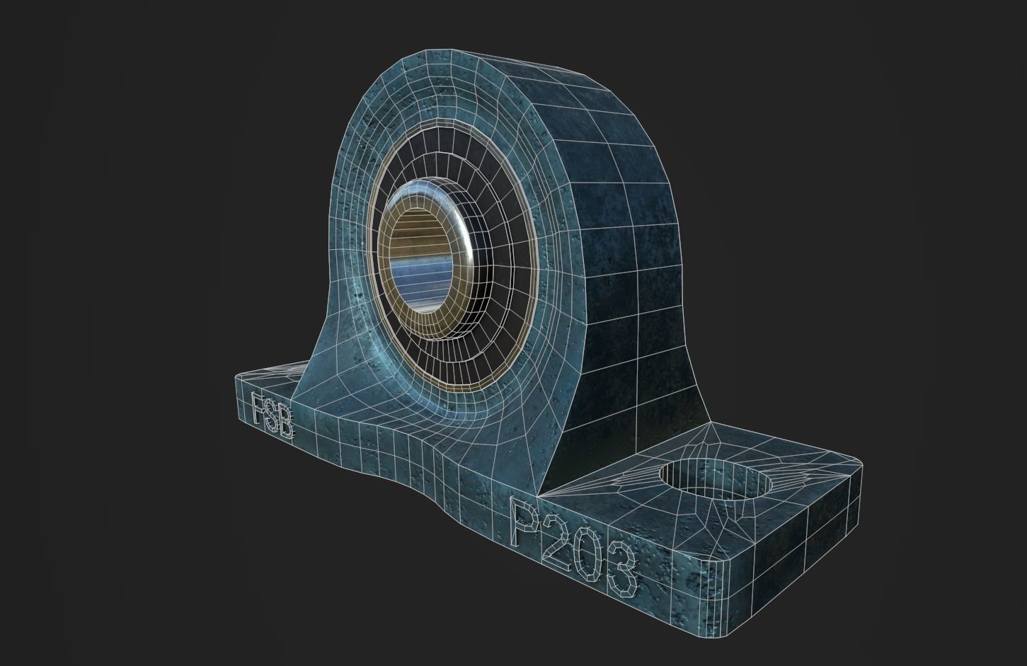 Pillow Block Bearing Low-poly 3D model_7