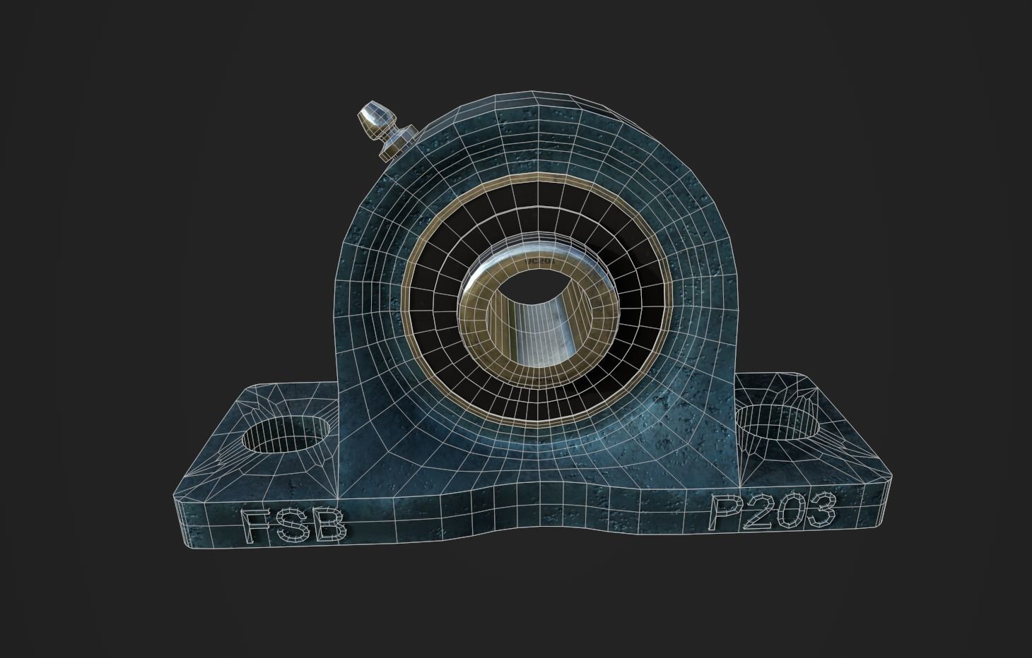 Pillow Block Bearing Low-poly 3D model_3