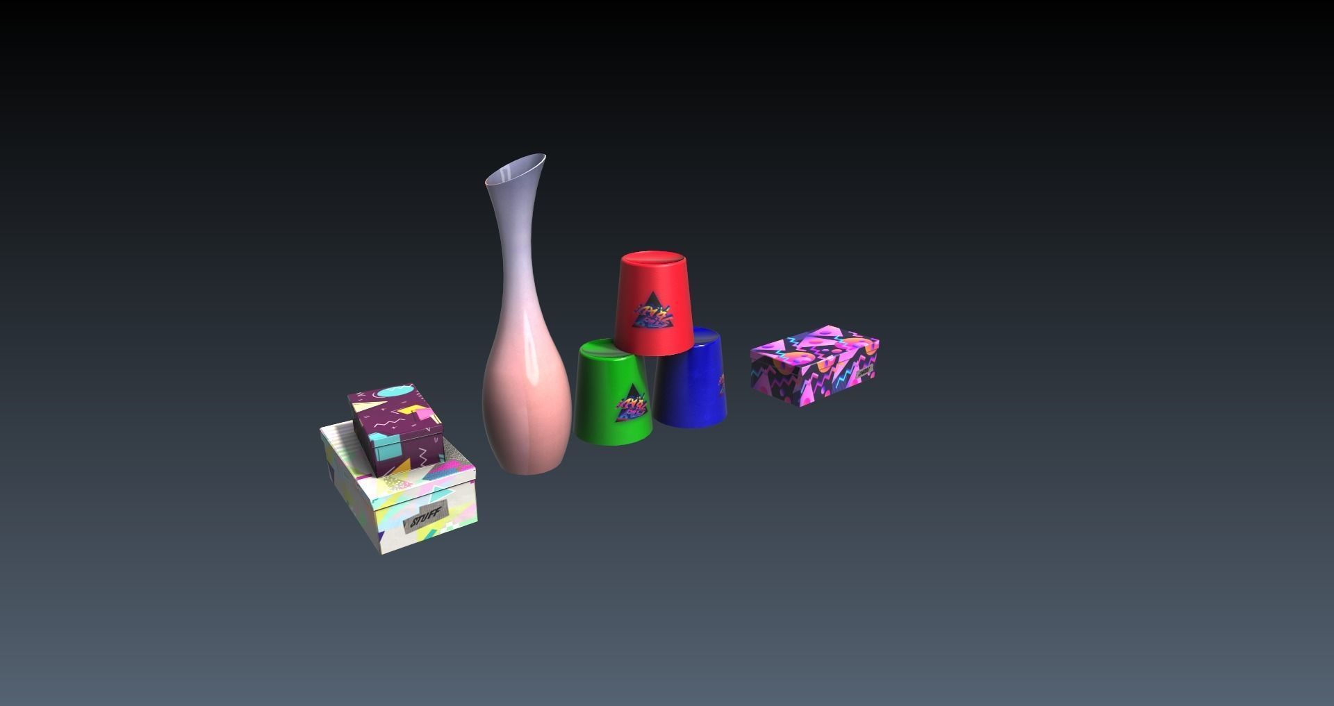 Low-Poly 80s Teenage Room Pack Low-poly 3D model_22